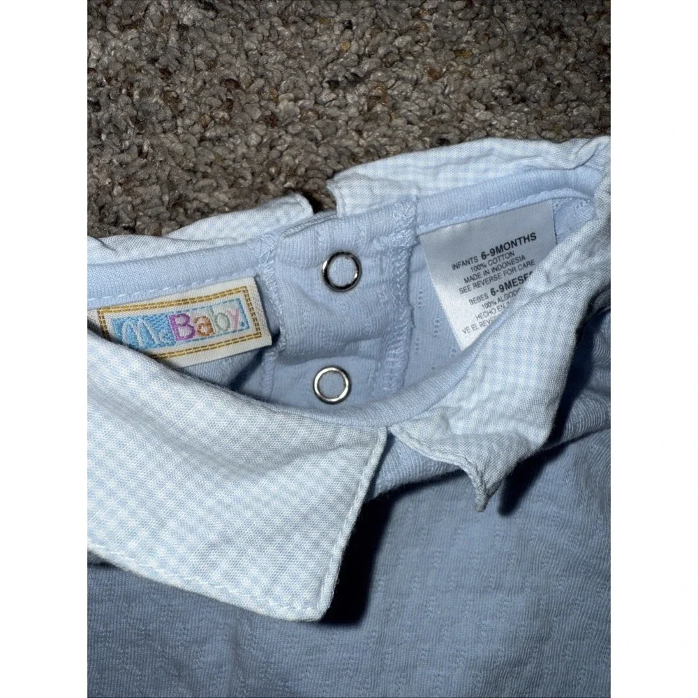 McBaby Baby Boys Blue‎ 2 pc. romper  outfit Size 6-9 months Kingdom Fairytale